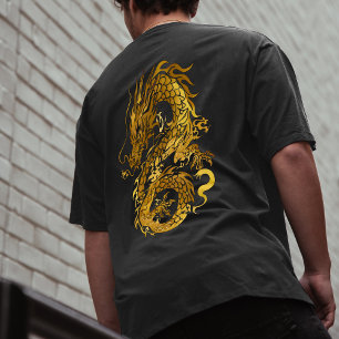 Gold Dragon 龍 Zodiac Gift Chinese Japanese 漢字  T-Shirt
