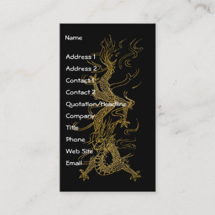GOLD DRAGON Asian Design Business Card