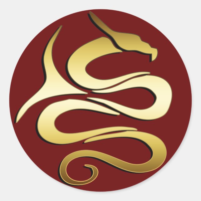 GOLD DRAGON CLASSIC ROUND STICKER (Front)