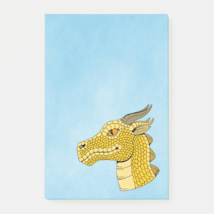 Gold Dragon Head in Profile Post-it Notes