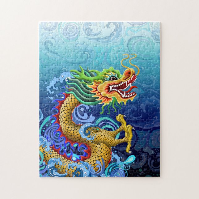 Gold Dragon Jigsaw Puzzle (Vertical)