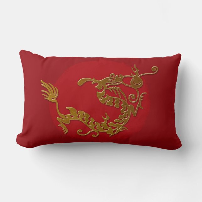 gold dragon lumbar cushion (Front)