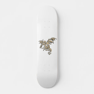 Gold Dragon on White Skateboard