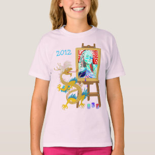 Gold Dragon paints your portrait template Shirt
