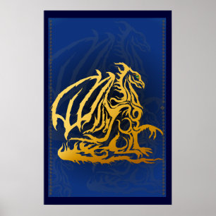 Gold Dragon Print