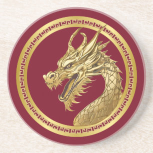 Gold Dragon-Red and Gold-Chinese New Year 2024- Coaster