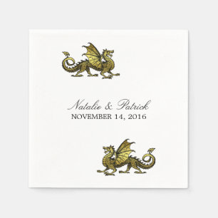 Gold Dragon Wedding Paper Napkins
