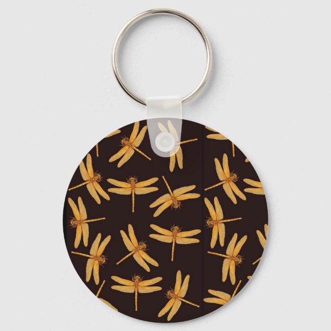 Gold Dragonflies Keychain (Front)