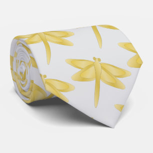 Gold Dragonfly Design Tie