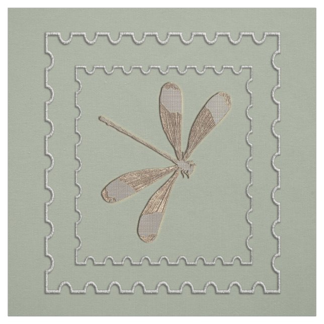 Gold Dragonfly Fabric (Swatch)