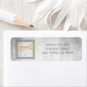 Gold Dragonfly Return Address Label