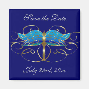 Gold Dragonfly Tiara Save the Date Magnet