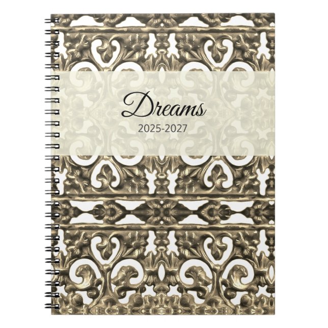 Gold Dream Diary Notebook (Front)