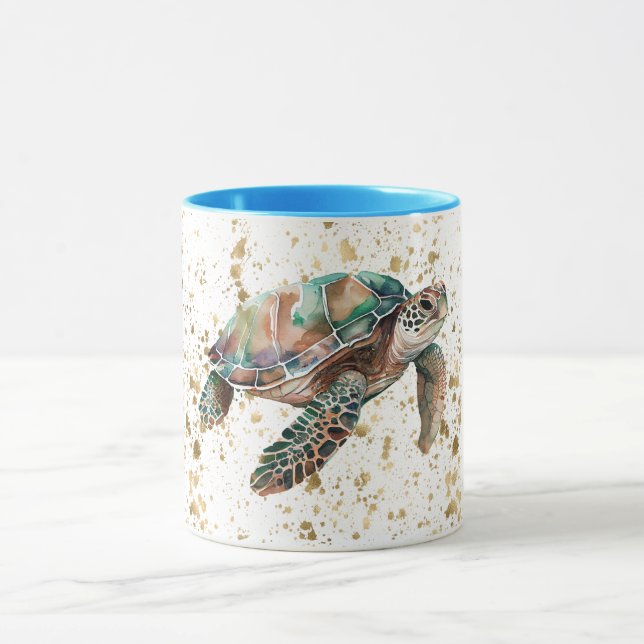 Gold Dream Sea Turtle Mug (Center)