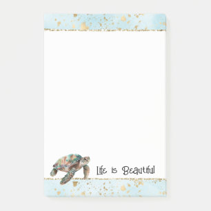 Gold Dream Sea Turtle Post-it Notes