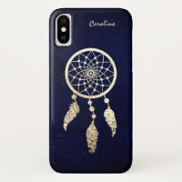 Gold Dreamcatcher on dark Blue Monogram