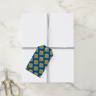 Gold Dreidel Gift Tags