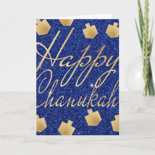 "Gold Dreidels" Greeting Card w Envelope