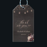 Gold Dress Rustic String Lights Roses Thank You  Gift Tags<br><div class="desc">Gold tiara, gold glitter dress, roses and rustic string lights mason jar on a dark background. To change details, click «Details». To move the text or change the size, font, or colour, click «Edit using Design Tool». View the collection link on this page to see all of the matching items...</div>