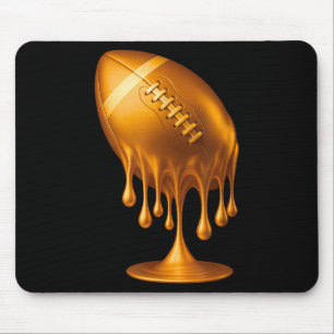 Gold Drip Football Touchdown Player Fans Game Day Mouse Pad