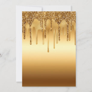 Gold Drip Glitter Elegant Luxury Sparkly Chic Invitation
