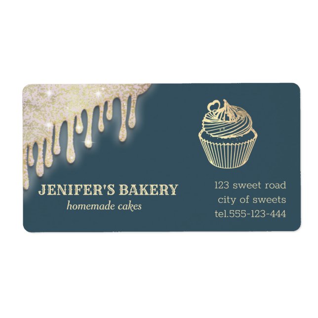 Gold drips Homemade cupcakes and treats packaging  (Front)