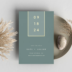 Gold Drop Modern Minimal Foil Save the Date Card