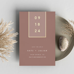Gold Drop   Modern Minimal Foil Save the Date Card