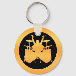 Gold Drummer Key Ring