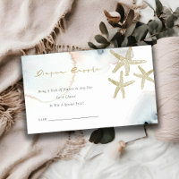 Gold Dusky Blue Starfish Diaper Raffle Baby Shower