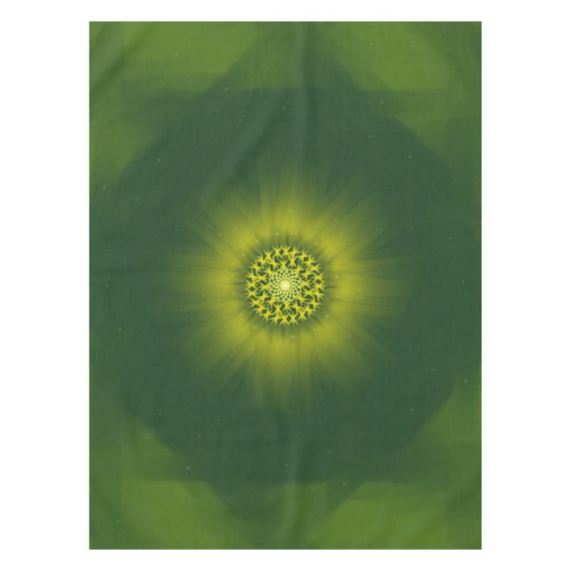 Gold Dust Bloom – Botanical Fractal Tablecloth (Front)