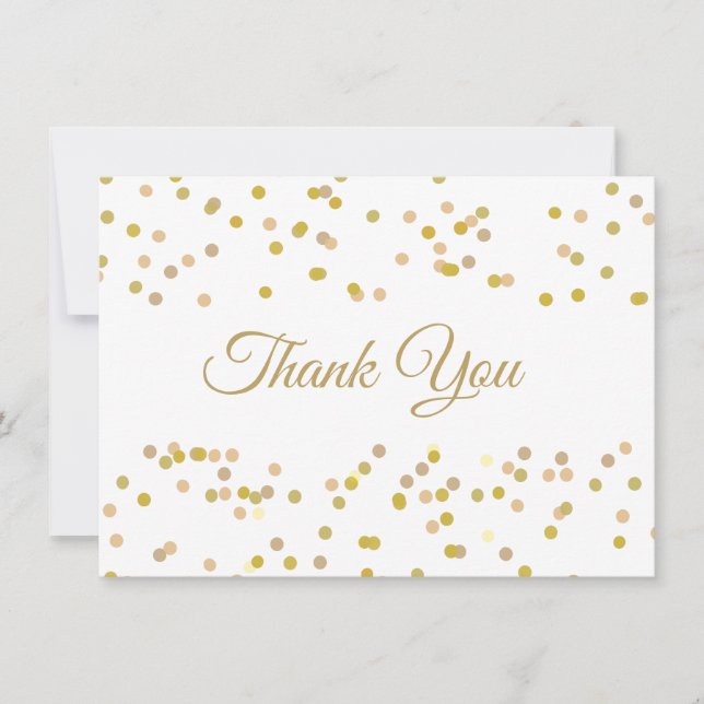 Gold Dust Confetti Thank You Card (Front)
