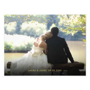 Gold Dust Confetti Wedding Photo Keepsake Print