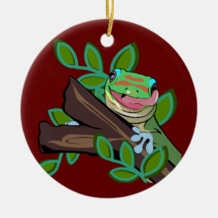 GOLD DUST DAY GECKO CERAMIC ORNAMENT