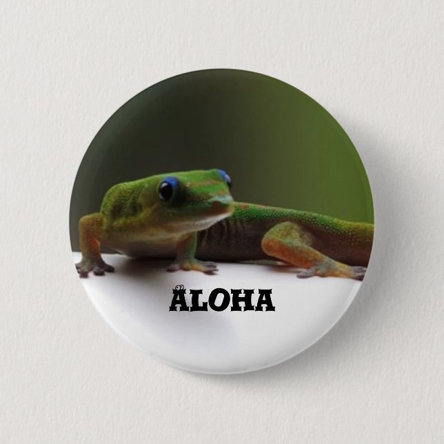 Gold dust Gecko 6 Cm Round Badge (Front)