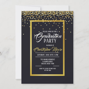 Gold Dust Graduation Party Invitation