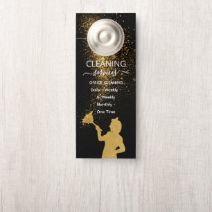 Gold Dust Maid Office Cleaning Service Door Hanger