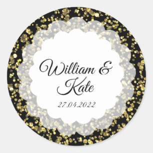 Gold Dust Scollop Classic Round Sticker