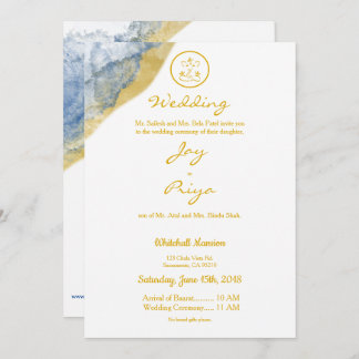 Gold Dust Simple Modern Hindu Ganesh Invitation