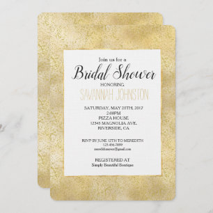 Gold Dust Sparkle Confetti Bridal Shower Invitation