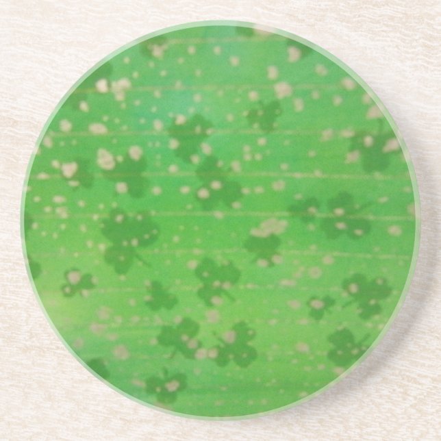 Gold-Dusted Shamrocks Coaster (Front)