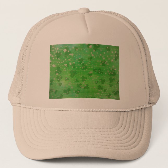 Gold-Dusted Shamrocks Trucker Hat (Front)