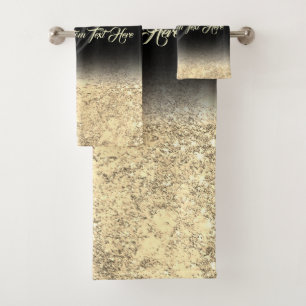 Gold Dusty Sparkle Bling Silver Glam Bath Towel Set
