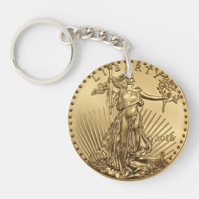 Gold Eagle coin Key Ring (Front)