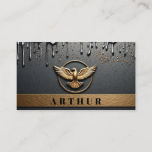 Gold Eagle Emblem With Spread Wings Business Card