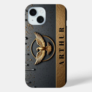 Gold Eagle Emblem With Spread Wings iPhone 15 Case