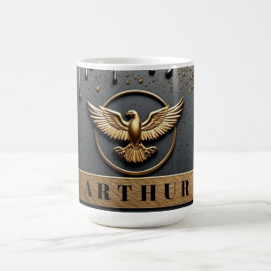 Gold Eagle Emblem With Spread Wings Coffee Mug