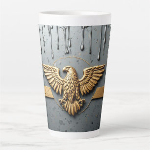 Gold Eagle Emblem With Spread Wings Latte Mug
