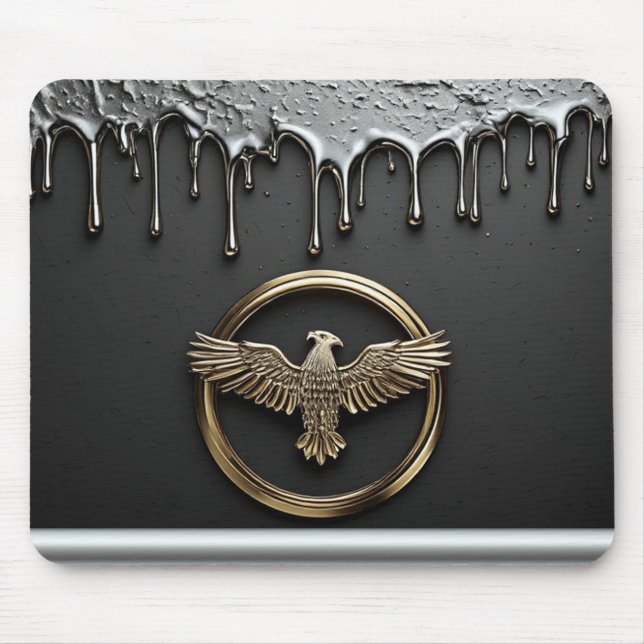Gold Eagle Emblem With Spread Wings Mouse Pad (Front)