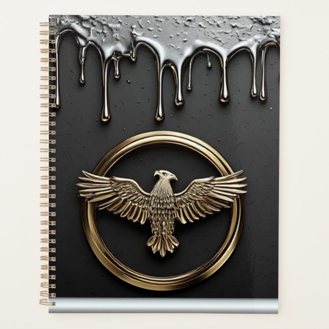 Gold Eagle Emblem With Spread Wings Planner (Front)